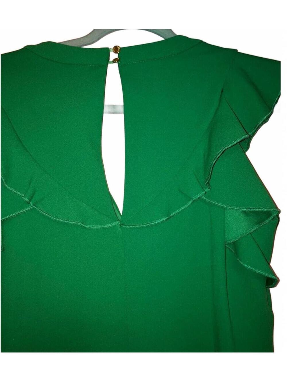 Vince Camuto Green Ruffle Midi Dress Womens Size 10 Wedding Guest Ruffle Summer - Picture 5 of 7